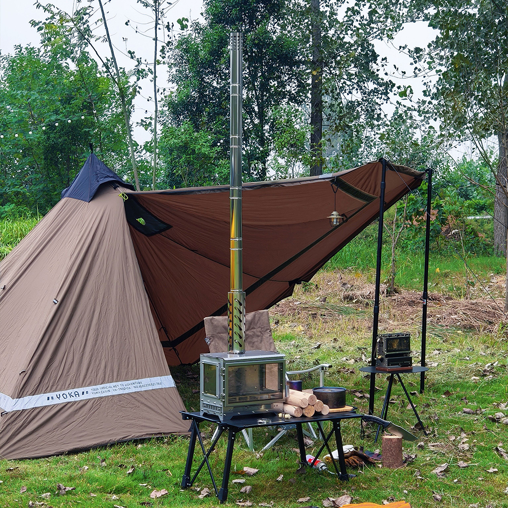 캠핑 화목난로 유리 스토브 장작 펠릿 불멍 이중연소 3면 유리 bp