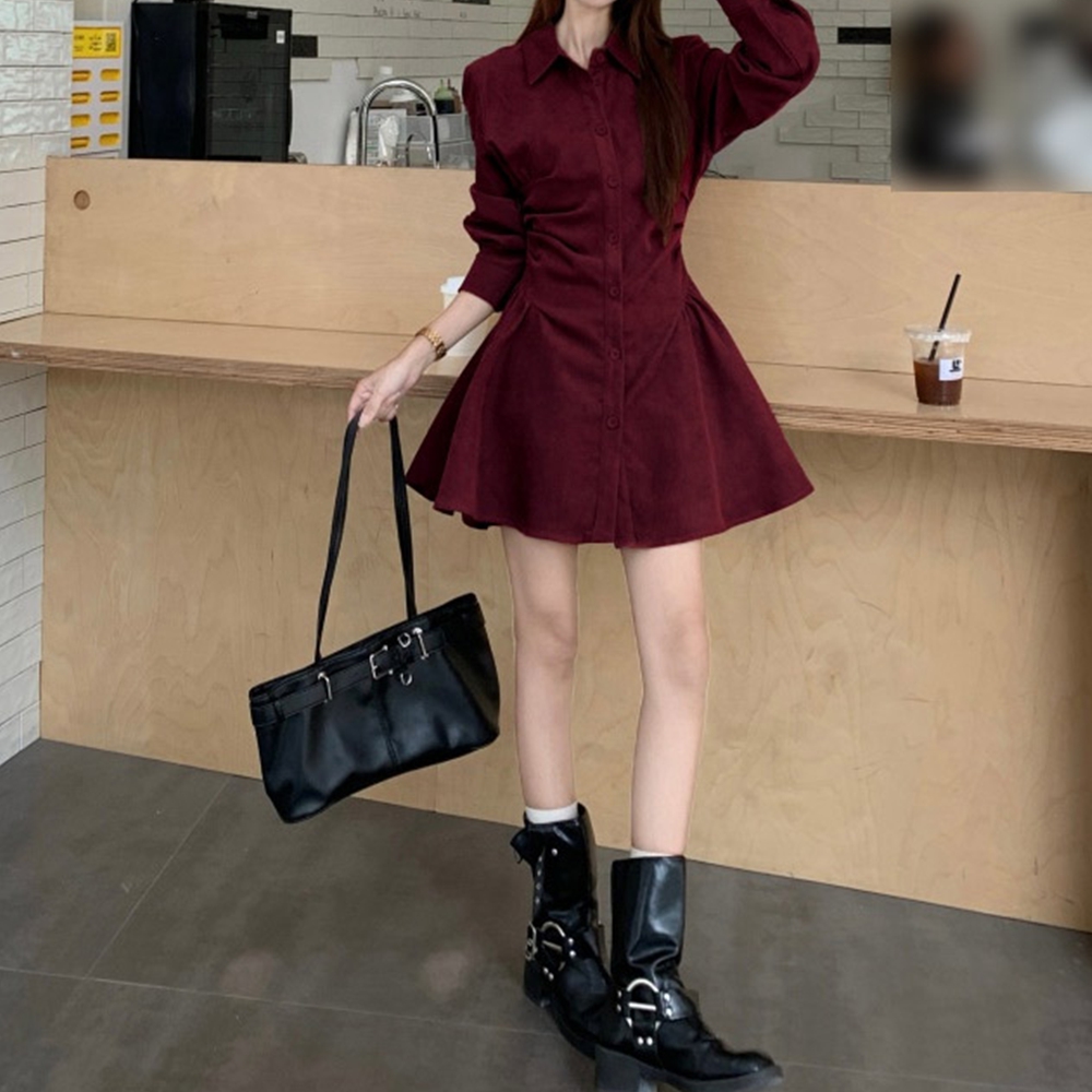 크리스마스원피스 연말 파티룩 12월 하객룩 미니 원피스 - 상세 이미지 3