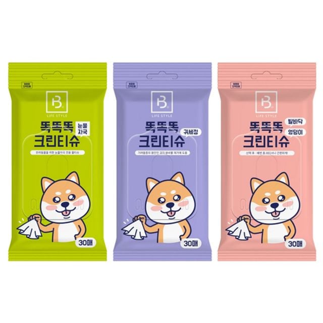 강아지 물티슈 눈물자국 귀청소 발바닥 엉덩이 반려견 - 상품 이미지
