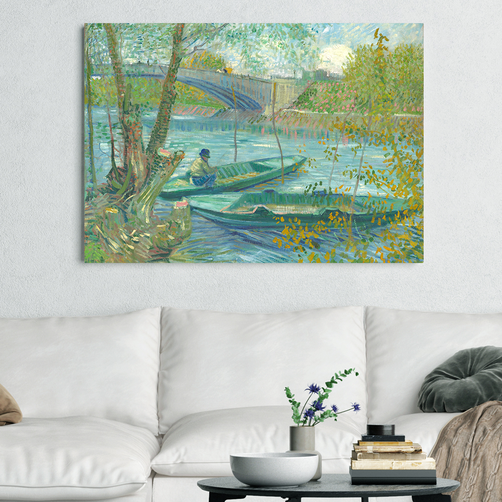 빈센트 반고흐 인테리어 그림 액자 포스터 명화 Fishing in Spring 1887 - 상품 이미지