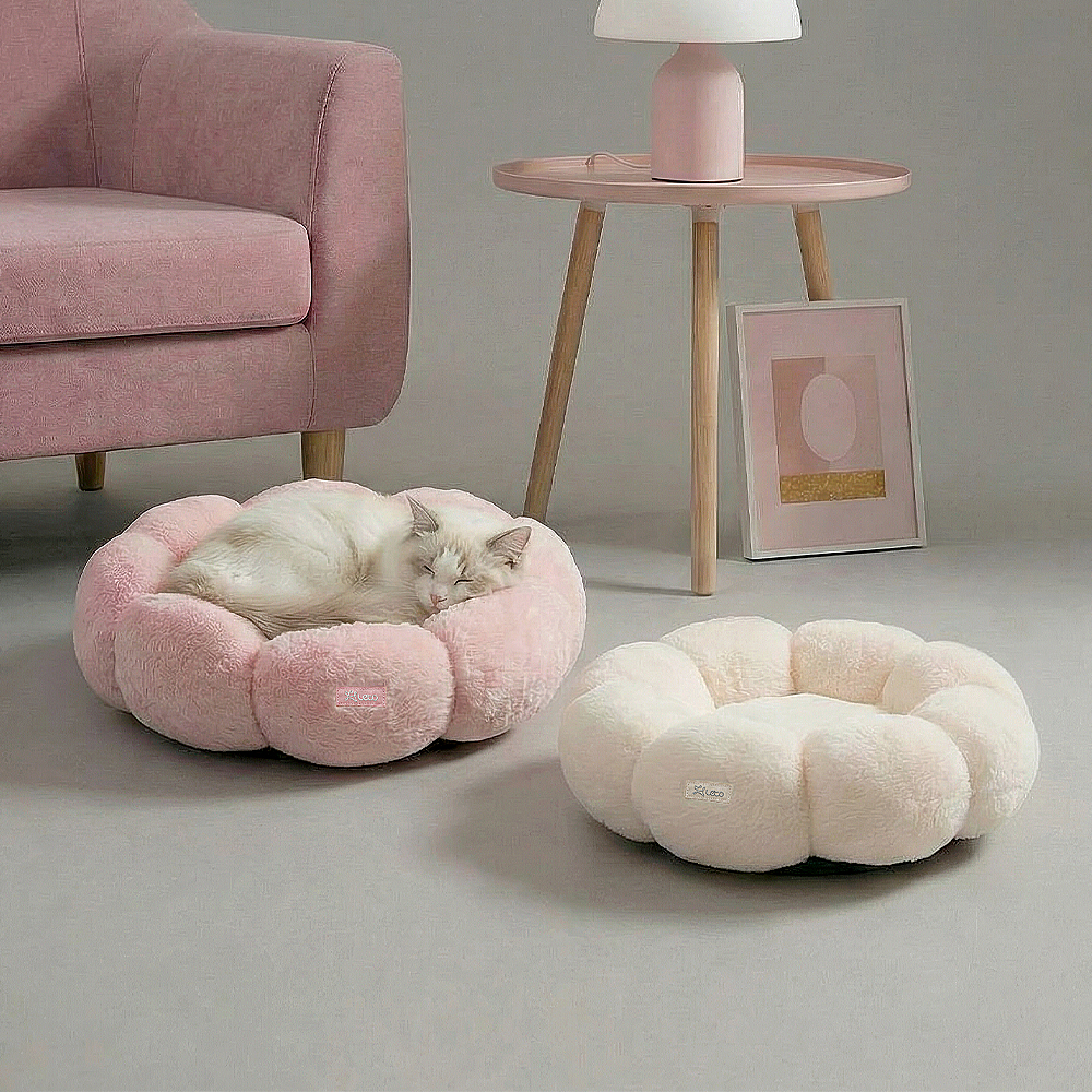 레토 강아지방석 고양이방석 플라워 도넛 쿠션