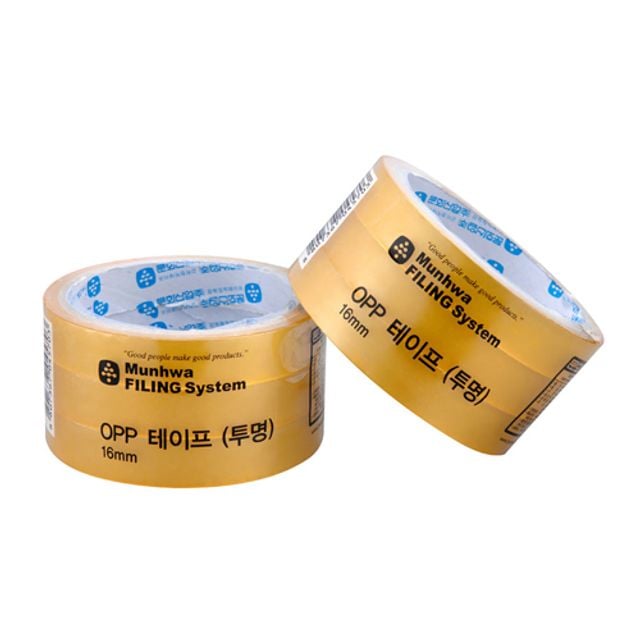 문화산업 OPP 테이프 16mm 투명 A457 50개 묶음 - 상품 이미지