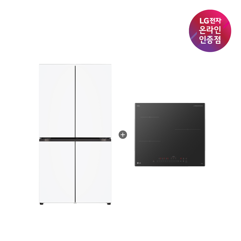 LG 디오스 오브제컬렉션 매직스페이스 냉장고 + LG 디오스 인덕션 (T875MHH111 + BEI3ASB2OE)