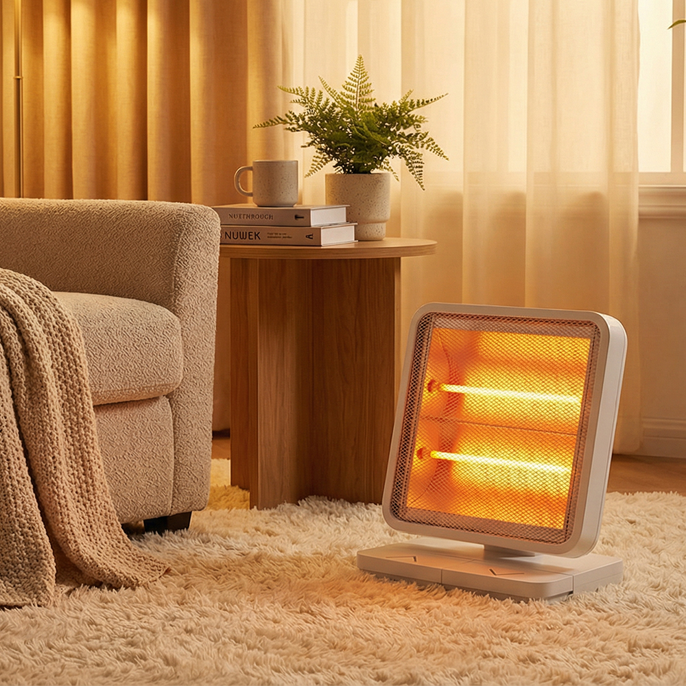 보본 미니 발난로 석영관 히터 쿼츠 난로 2단 VB-W750 소형 사무실용 풋터치