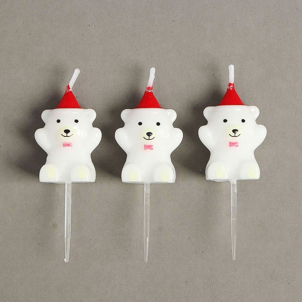 만세곰 생일초 3개입x2세트 화이트 기념일 홈파티 - 상품 이미지