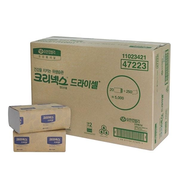 유한킴벌리드라이셀 핸드타올F250S 250매X20입47223 - 상품 이미지