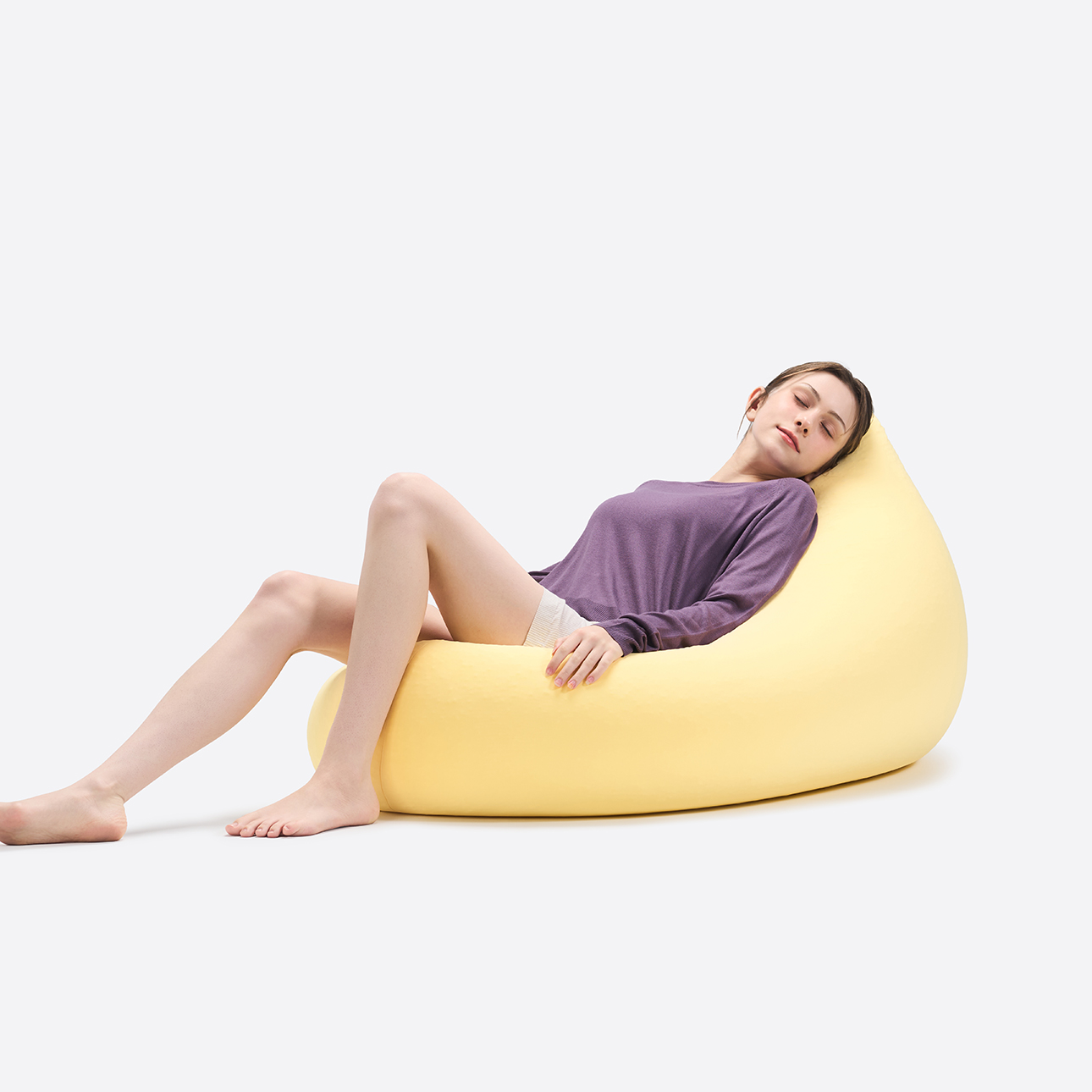 NEW 폴리몰리 LT201 미디 1인용 스판 빈백 소파 원룸 좌식 의자 쿠션 스톤베이지