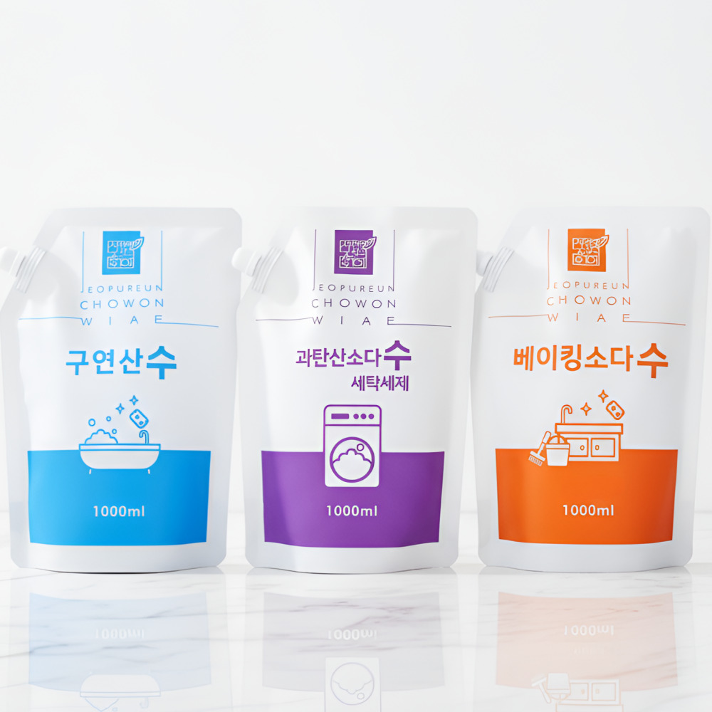 과탄산소다수 구연산수 베이킹소다수 1000ml 워터 액상형 세트