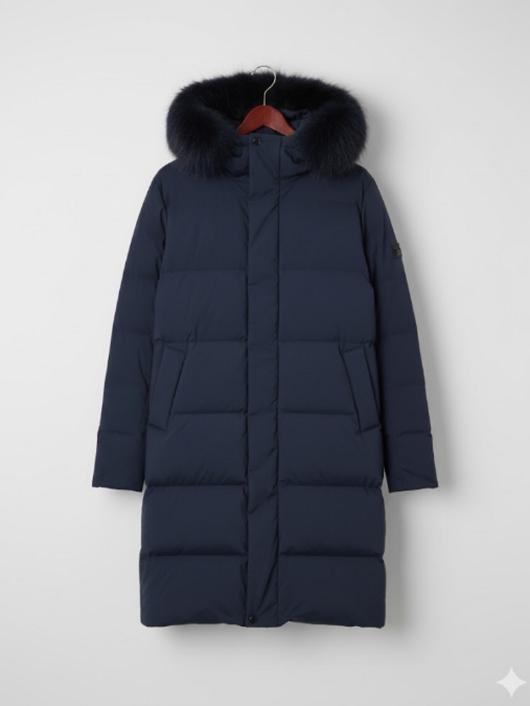 헤지스 남성 겨울 프리미엄 방한력 천연폭스 골프웨어 롱다운 롱패딩점퍼 - 상세 이미지 2