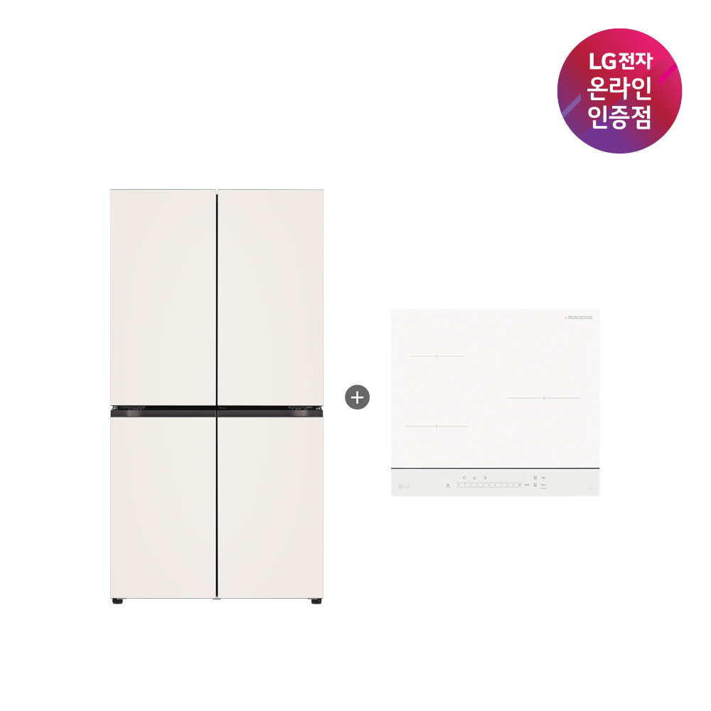 LG 디오스 오브제컬렉션 매직스페이스 냉장고 + LG 디오스 인덕션 (T875MEE111 + BEI3QKHLOE)