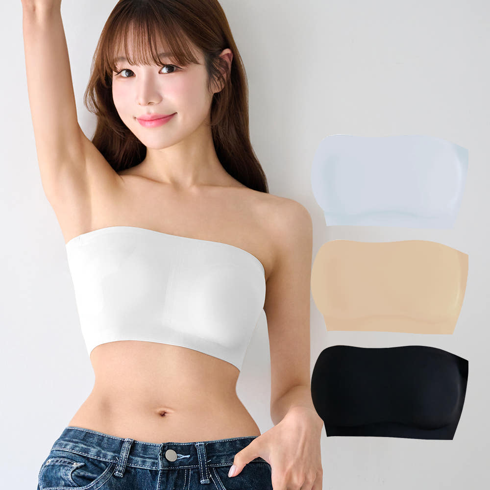이너리즘 이너리즘 논슬립 실리콘 심리스 튜브탑 1+1