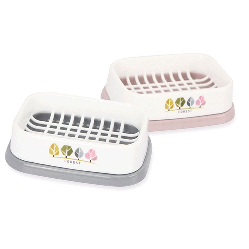 사각 오픈 비누대 1P 165x115x43mm 욕실 세안 거치 핑크 - 상품 이미지