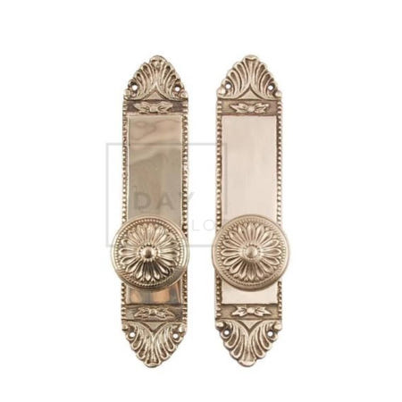 [트렌디프레소협력사]데이슬롯 주물판손잡이 연꽃 골드 대문손잡이