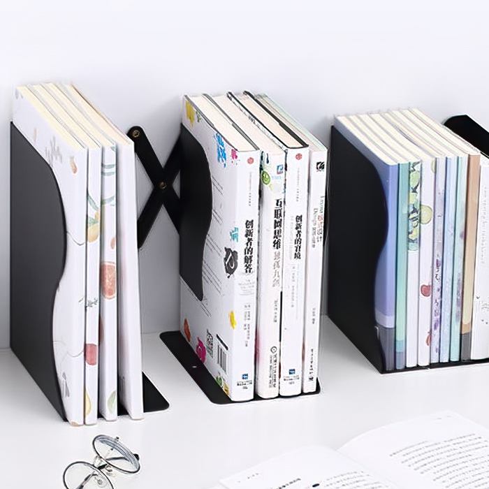 길이조절 접이식 철제 사무실 책상 책꽂이 단일사이즈, 1단, 화이트 - 상세 이미지 5