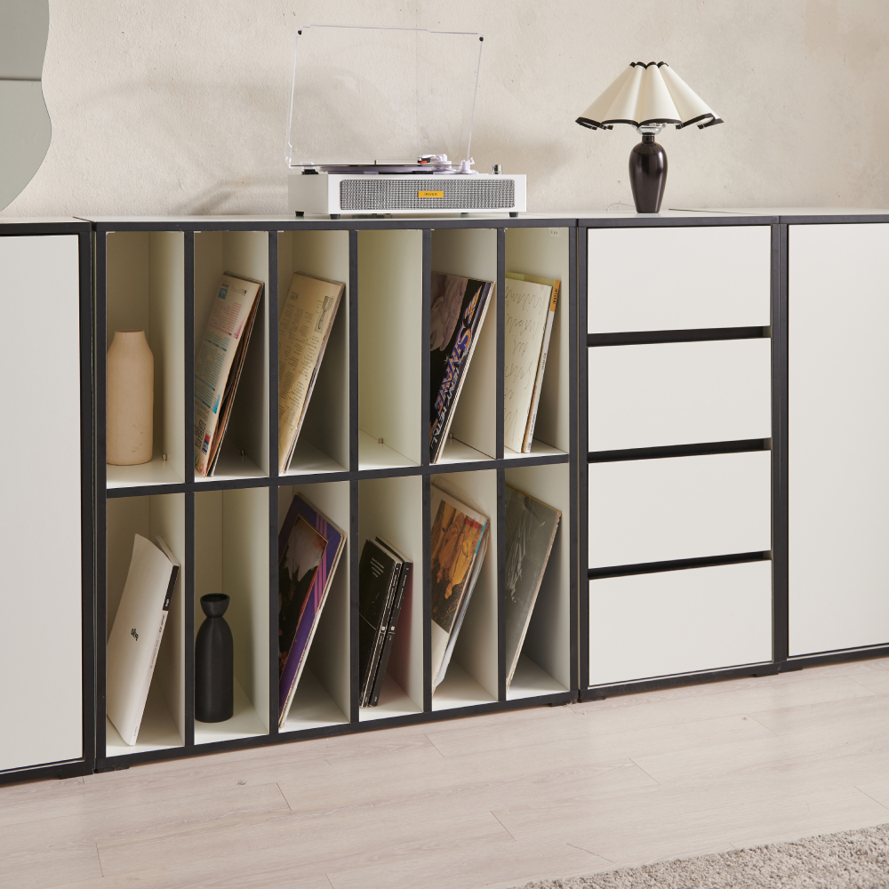 바스포르 뮤트 E0등급 800 lp 장식장 엘피 잡지 책 와인 수납장 높은 거실장