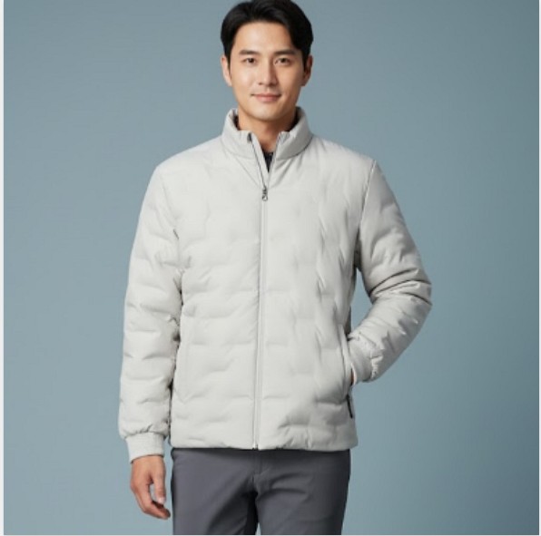 헤지스 남성 겨울 클래식한 퀼팅 패턴 필드룩 골프웨어 다운 패딩점퍼 - 상품 이미지