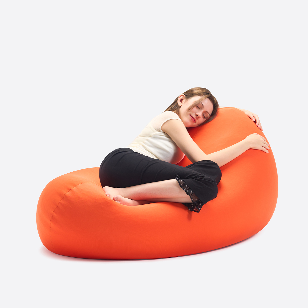 NEW 폴리몰리 LT201 그랜드 1인용 대형 빈백 소파 스판 안락 의자 쿠션 파스텔민트