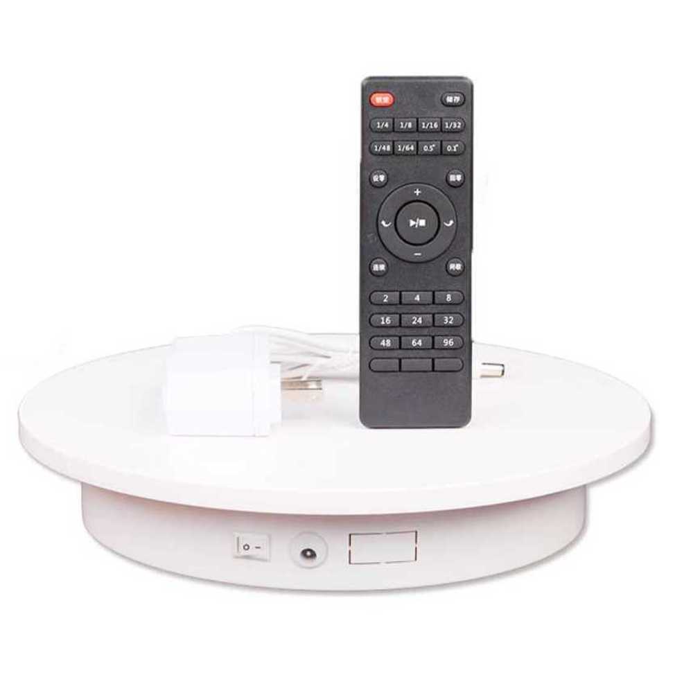 360도 회전판 제품 촬영 전시 전동 자동 회전 스탠드 35cm (리모컨+블랙 화이트) - 상세 이미지 3