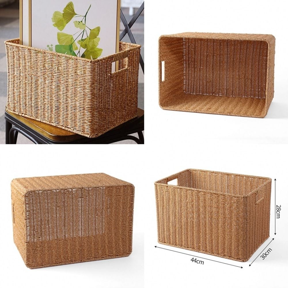 라탄짜임 사각 바구니 44x30cm 소품바구니 - 메인 이미지