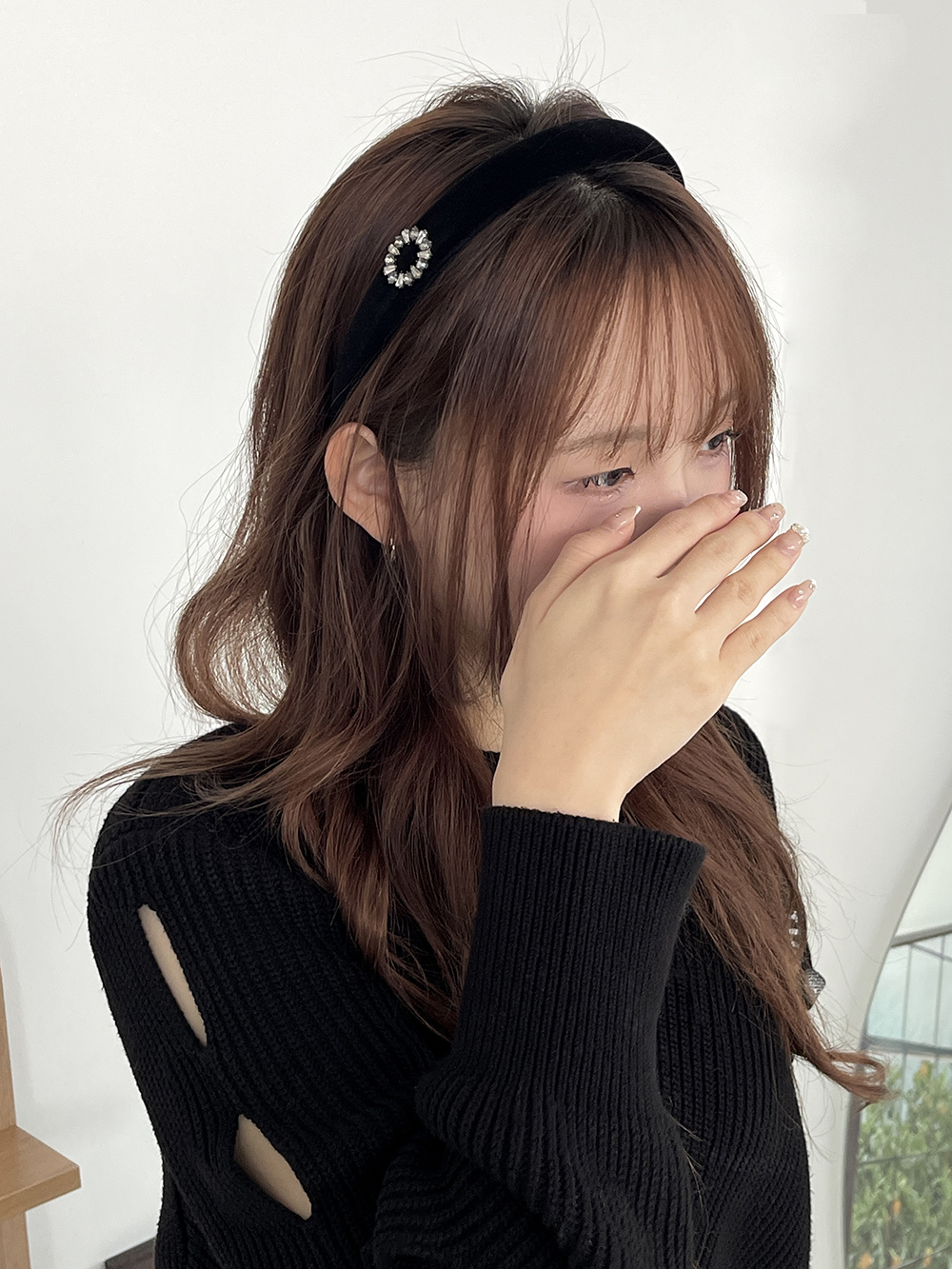 클래식큐빅벨벳머리띠 벨벳헤어밴드 겨울헤어밴드 헤어악세사리 - 상세 이미지 3