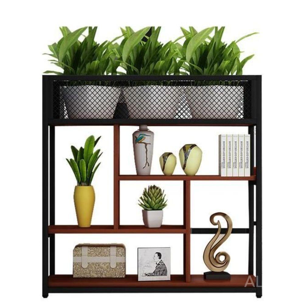 철제 화분 파티션 카페 가벽 테라스 선반 야외 사무실 가림막 100x29x110cm-검정+화이트 - 상세 이미지 2