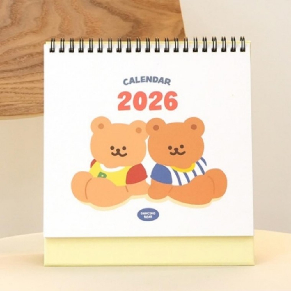 J2K 2026 일러스트 달력 탁상형 캘린더 베어 곰돌이 - 상세 이미지 2