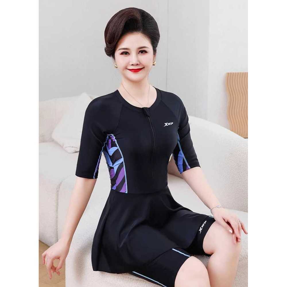 중년 래쉬가드 래시가드 온천 50대 반팔 반바지 엄마 - 상품 이미지