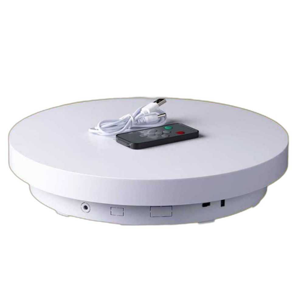 360도 회전판 제품 촬영 전시 전동 자동 회전 스탠드 35cm (리모컨+블랙 화이트) - 상세 이미지 2