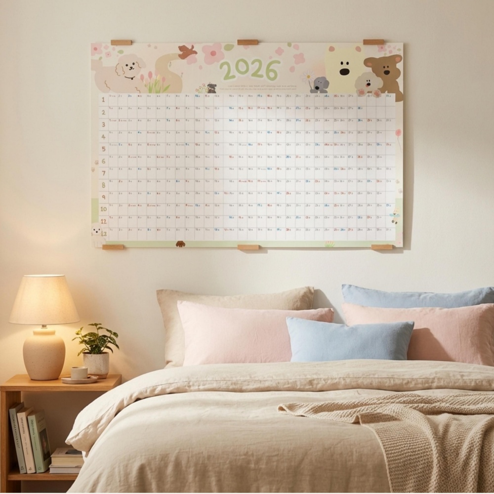 2026년 한장달력 2026 연력 26년 연간계획표 벽걸이 1년 캘린더 대형 포스터 플래너