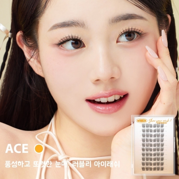 Ace 아이돌 노글루 일체형 원터치 대용량 인조속눈썹 (블랙글루, 투명글루 대용량 60pcs) 2종 (선택) - 상세 이미지 4