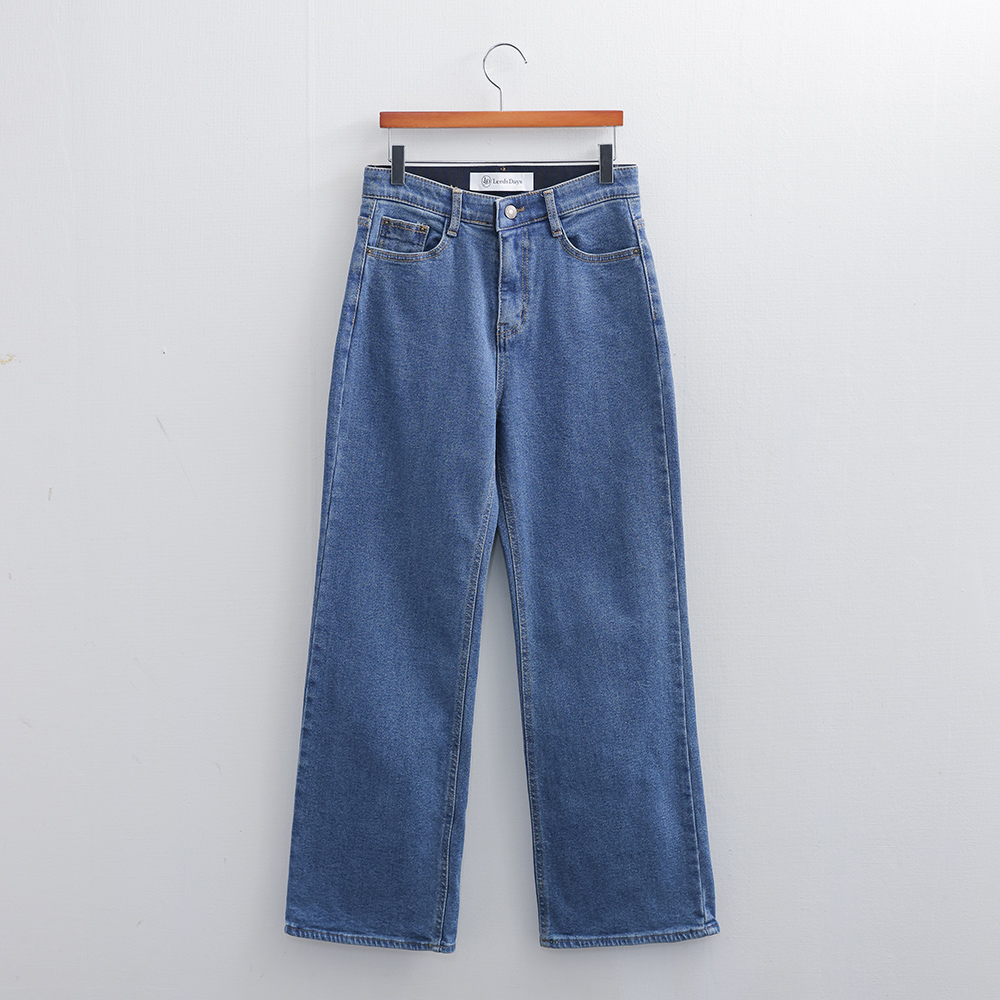 [오픈할인/정상가41600] 헨덴 세미와이드 히든밴딩 겨울 기모 데일리 데님 팬츠 - 상세 이미지 4