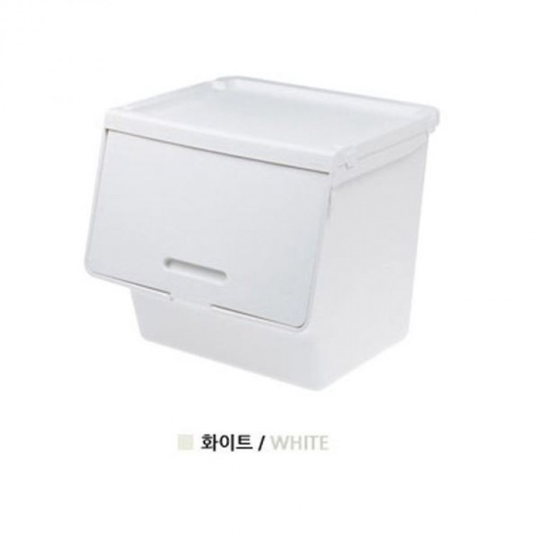 화이트 대 1개454x411x410mm 정리함 수납정리함 수납정리바구니 플라스틱바구니 수납박스 수납함 라탄수 - 상품 이미지