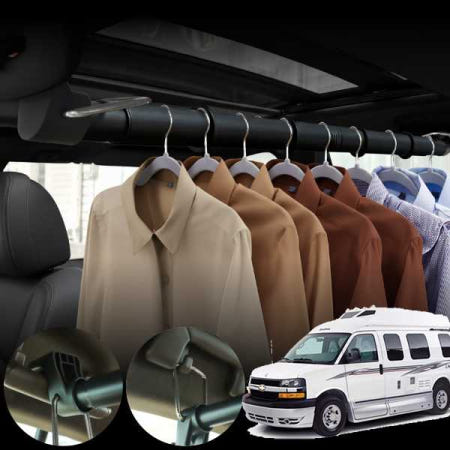 쉐보레 스타크래프트밴 유카 차량용 멀티 행거 확장형 옷걸이바 76~159cm 올블랙 1개