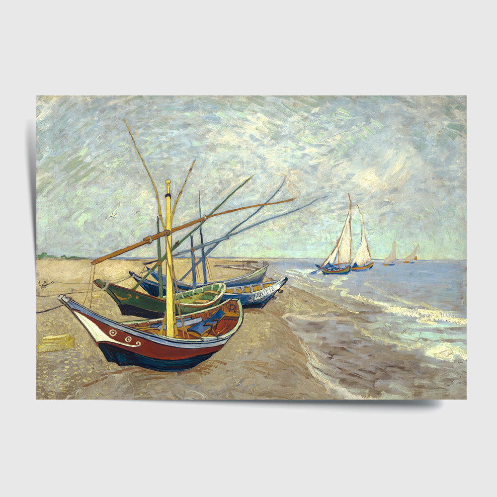 빈센트 반고흐 인테리어 그림 액자 포스터 명화 Fishing boats 1888 - 상세 이미지 2