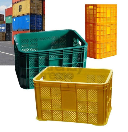 [트렌디프레소협력사]데이슬롯 과일운반상자 6개 컨테이너박스 사각바구니 대형플라스틱상자