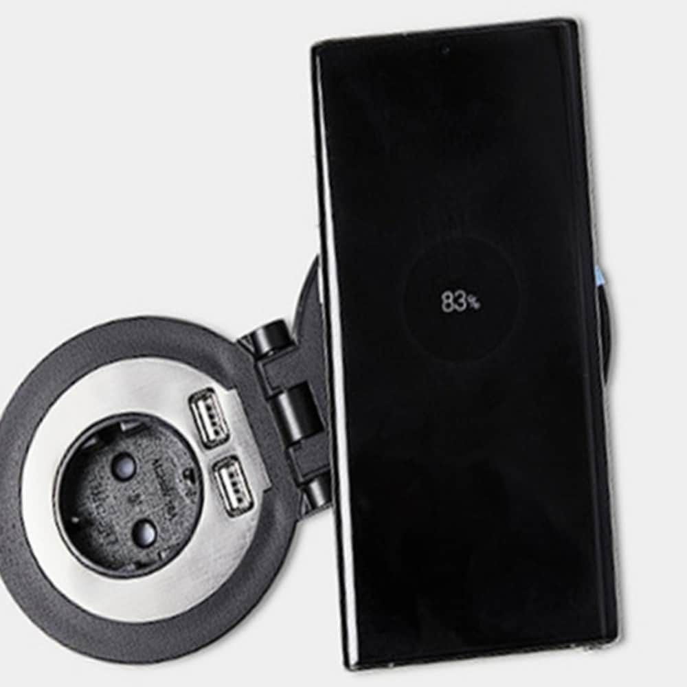 원형 빌트인콘센트 USB 도서관 유무선 - 상품 이미지