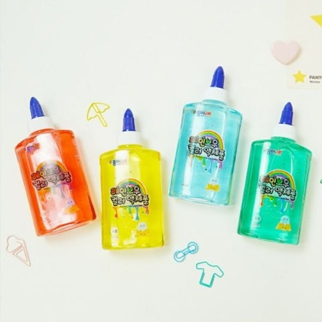 종이나라 레인보우 컬러액체풀 147ml 물풀 슬라임 빨강 - 상품 이미지