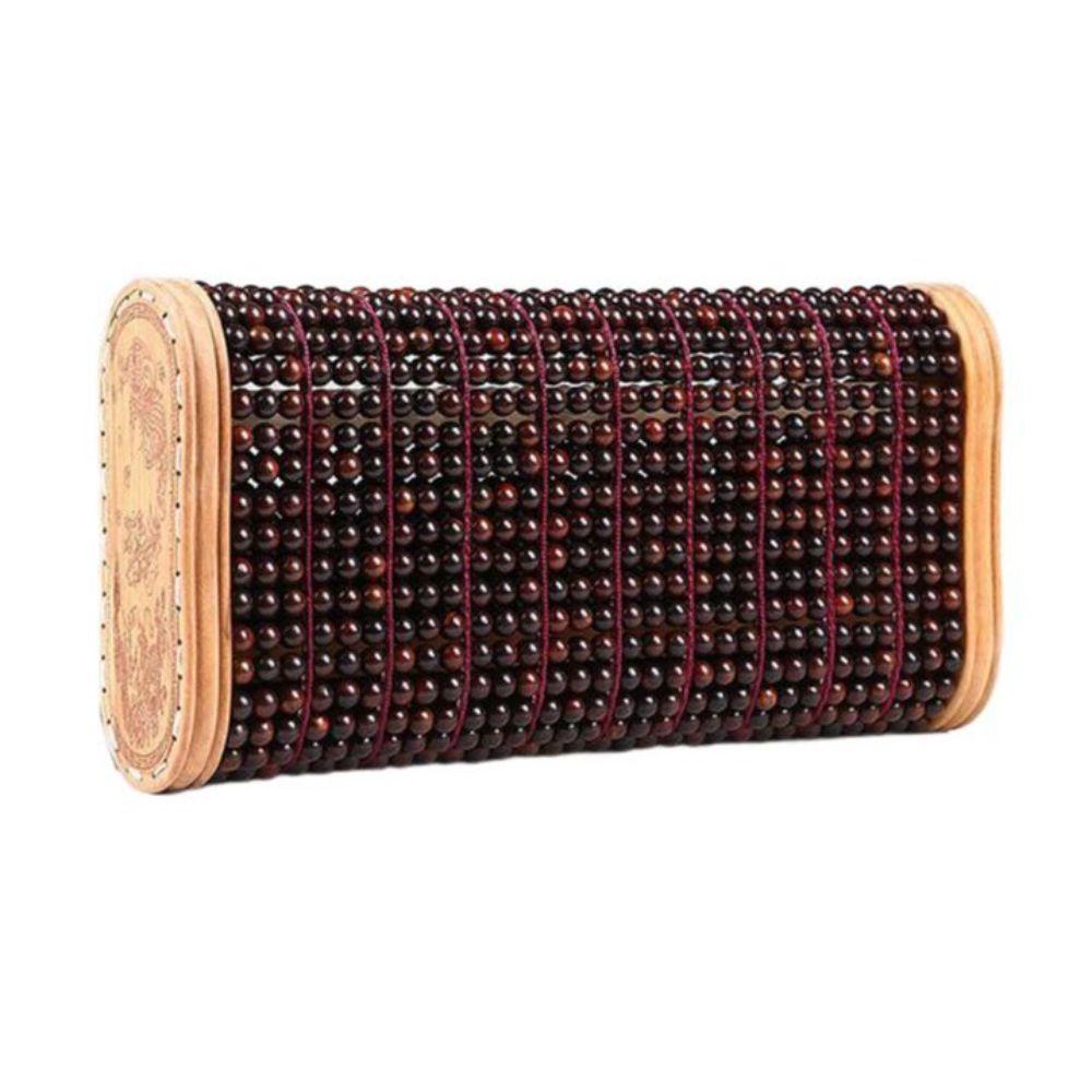 베개 허리베개 대나무베개 쿨링 백단 배게 사각 구슬베개 곡선 자단 베개 구슬 36x25x8cm - 상품 이미지