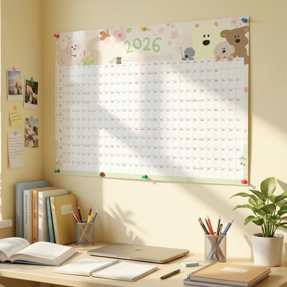 2026년 한장달력 2026 연력 26년 연간계획표 벽걸이 1년 캘린더 대형 포스터 플래너