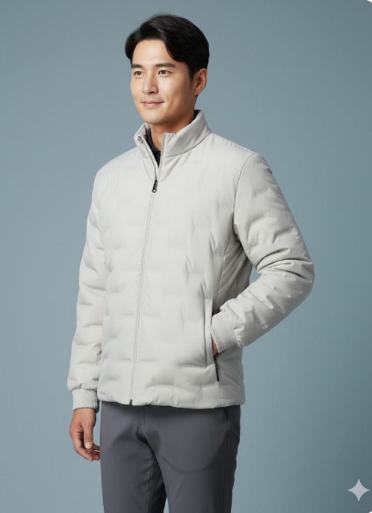 헤지스 남성 겨울 클래식한 퀼팅 패턴 필드룩 골프웨어 다운 패딩점퍼 - 상세 이미지 5