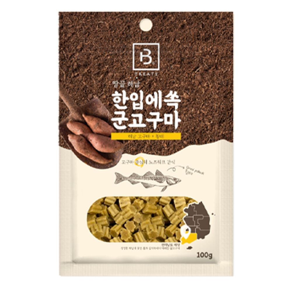 강아지 한입 간식 군고구마 황태 100g 1P 트릿 스낵 - 상품 이미지