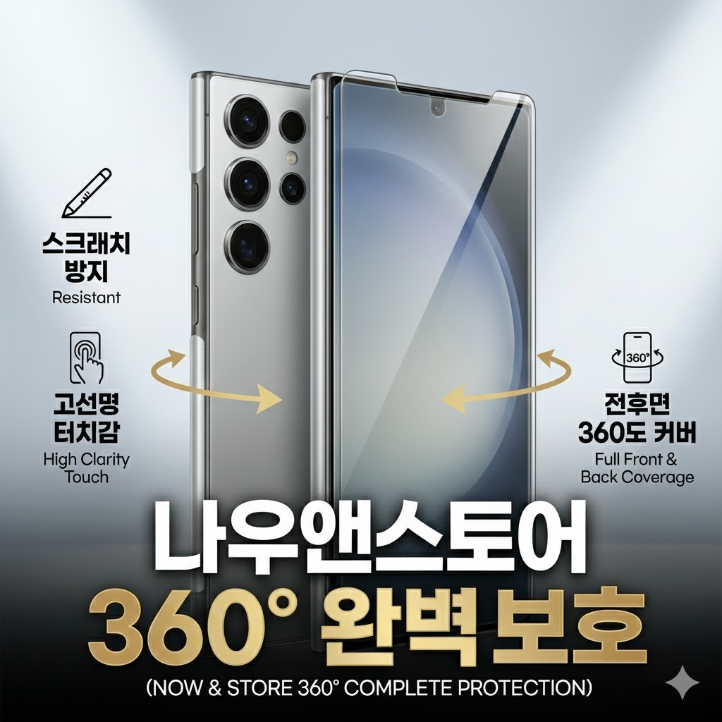 실용신안 360도 올커버 전면후면측면 액정보호필름 갤럭시S24, 2매입 - 상품 이미지