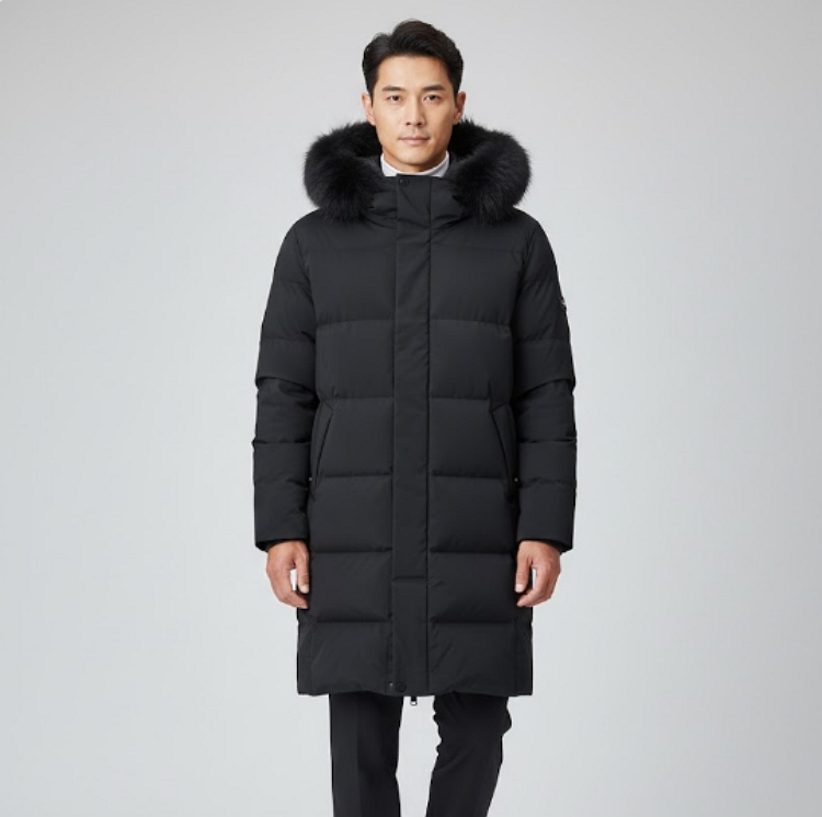 헤지스 남성 겨울 프리미엄 방한력 천연폭스 골프웨어 롱다운 롱패딩점퍼 - 상세 이미지 5