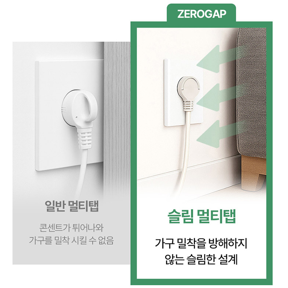 고용량멀티탭 2구 에어컨 냉장고용 김치냉장고 4000W 안전 납작 플러그 콘센트 1.5m 이미지 7