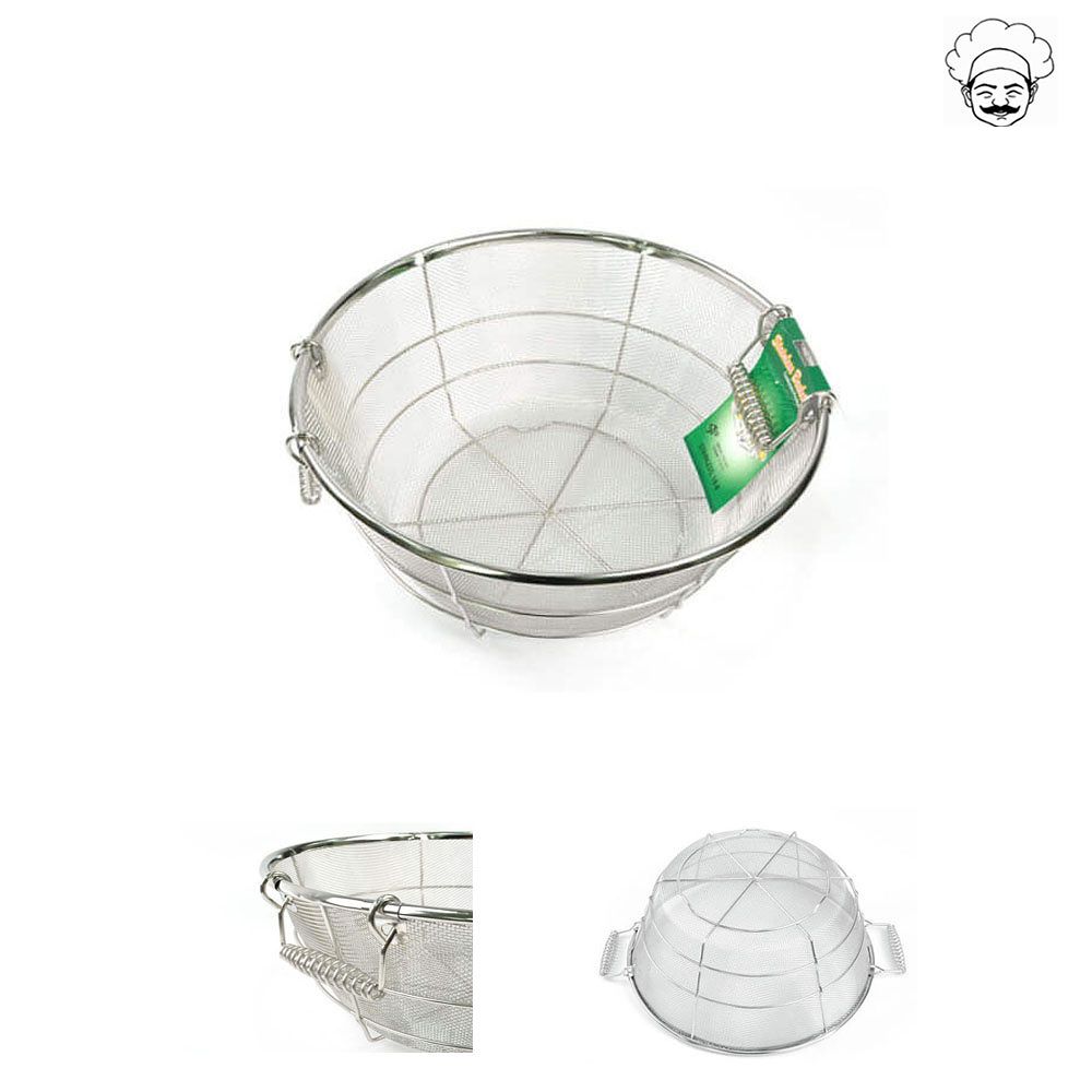 스텐 원형후레임망 2단소쿠리 스텐채망바구니 38cm - 메인 이미지