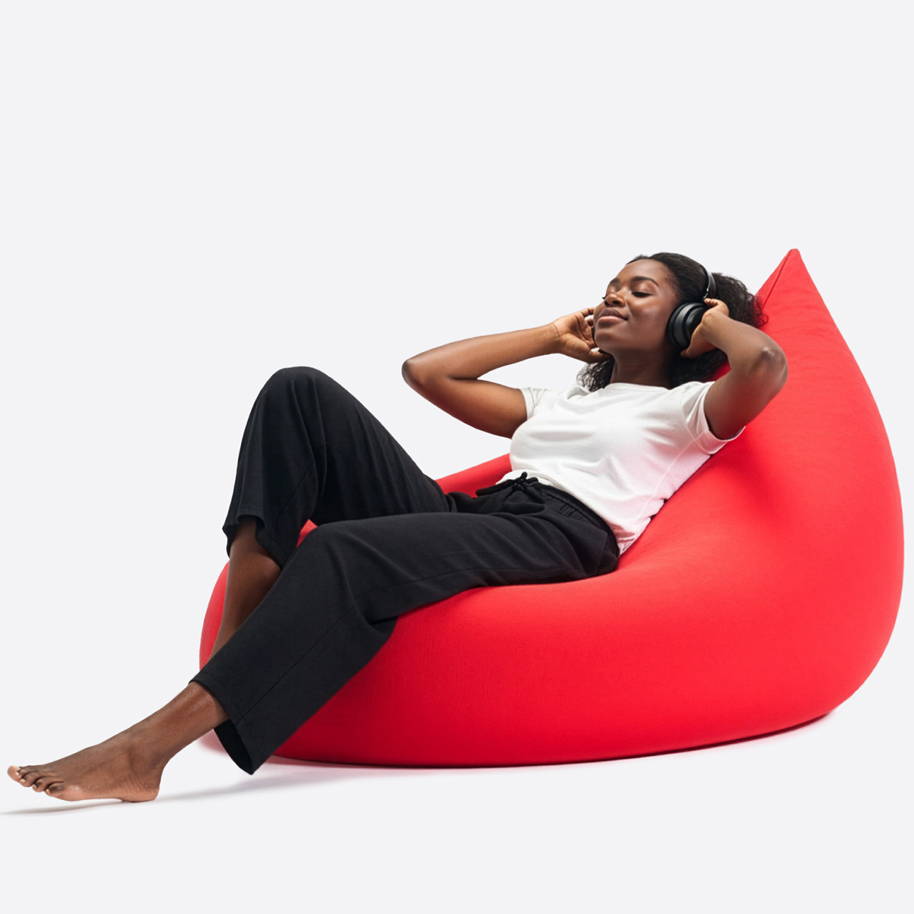 NEW 폴리몰리 LT201 그랜드 1인용 대형 빈백 소파 스판 안락 의자 쿠션 파스텔민트