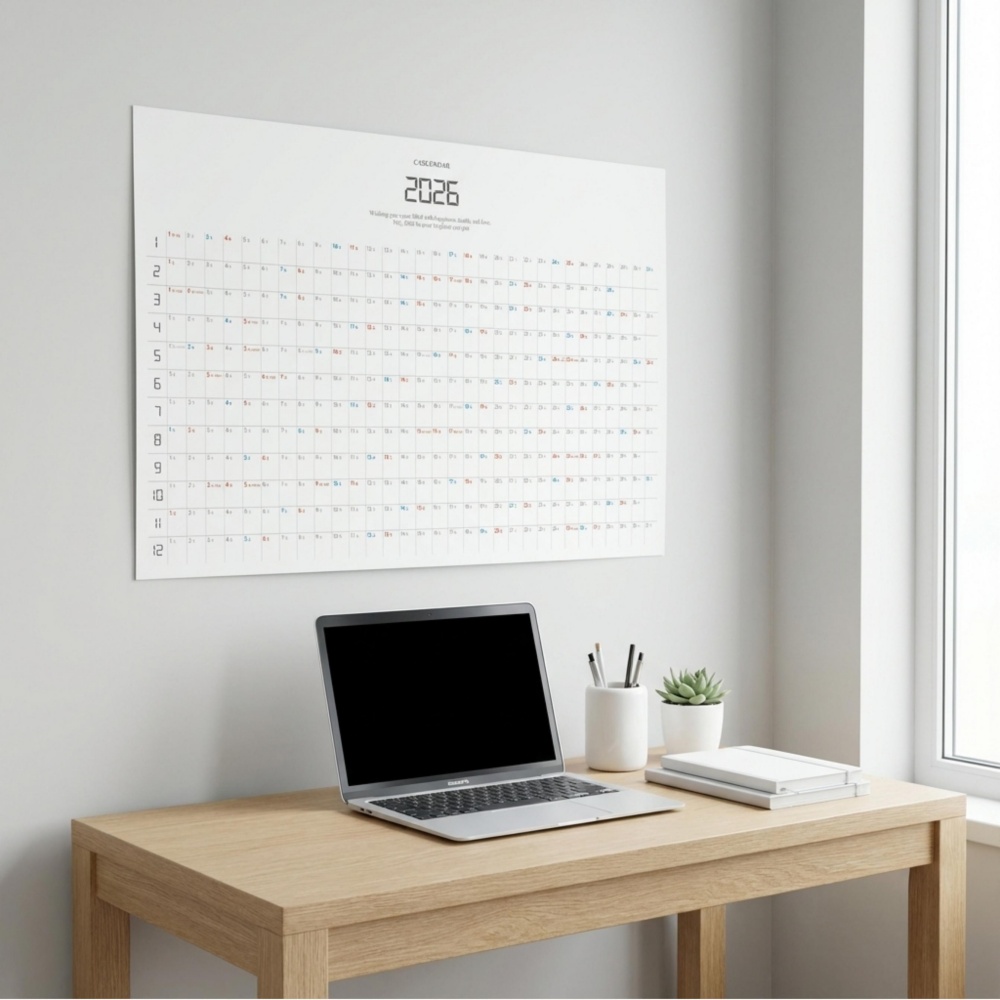 2026년 한장달력 2026 연력 26년 연간계획표 벽걸이 1년 캘린더 대형 포스터 플래너