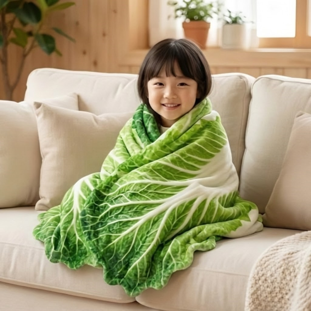 배추담요 쇼파 무릎 캠핑 소파 블랭킷 배춧잎 극세사 얇은 발 수면 작은 이불