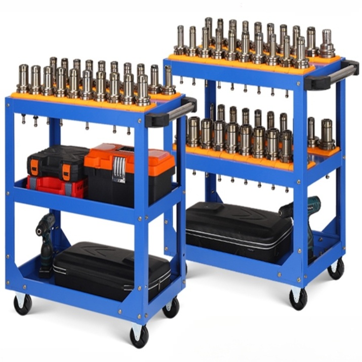 테이퍼 툴 보관대 툴보관함 이동식 거치대 CNC 3단 공구 카트 BT30 정리 선반 카트 - 상품 이미지