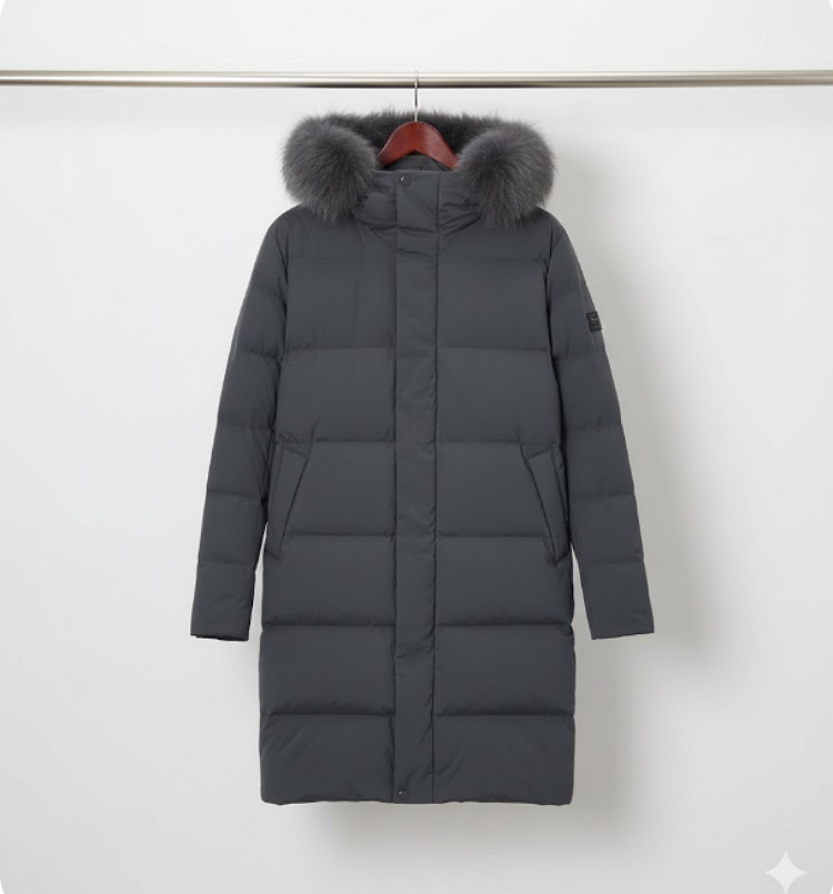 헤지스 남성 겨울 프리미엄 방한력 천연폭스 골프웨어 롱다운 롱패딩점퍼 - 상세 이미지 4